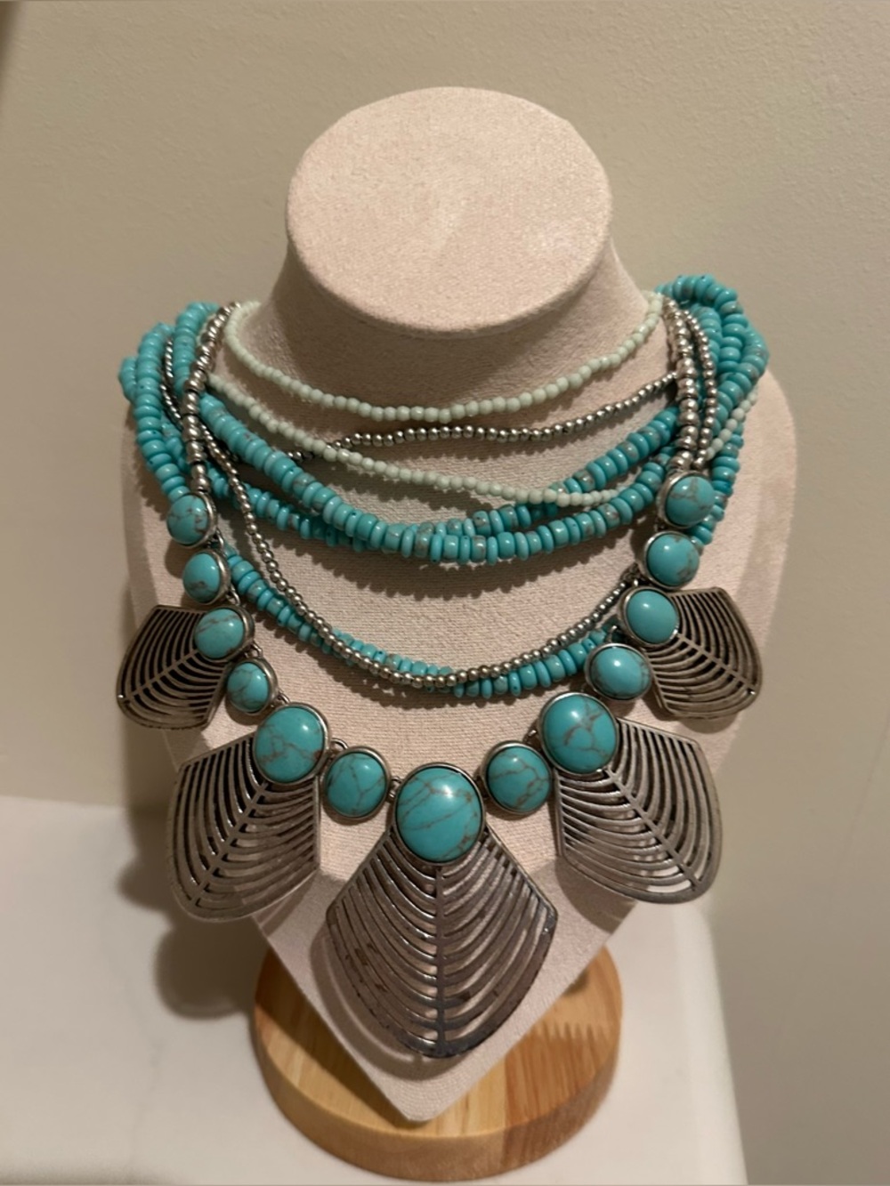 Lucky Brand - Turquoise Multi-Strand Statement Necklace - Women